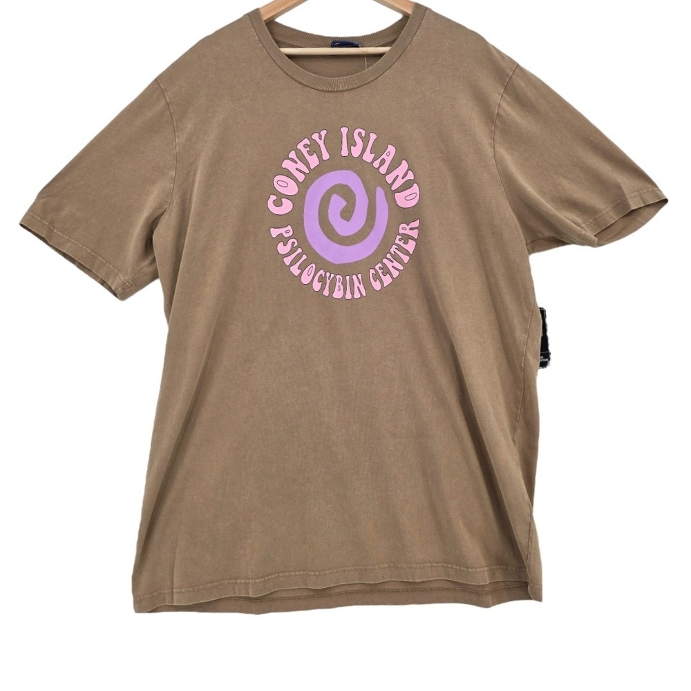 Coney Island Picnic Womens XXL‎ Out of Mind T-Shirt in Washed Brown NWT
